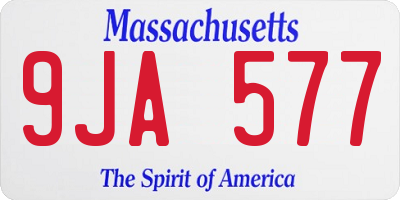 MA license plate 9JA577