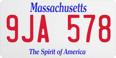 MA license plate 9JA578