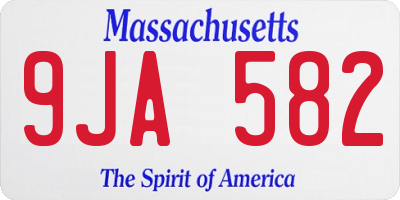 MA license plate 9JA582