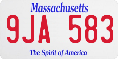 MA license plate 9JA583