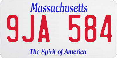 MA license plate 9JA584