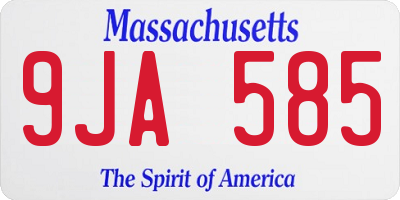 MA license plate 9JA585