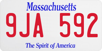 MA license plate 9JA592
