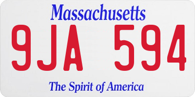 MA license plate 9JA594