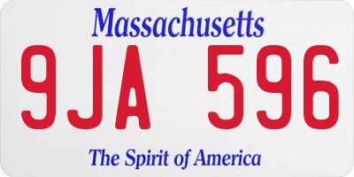 MA license plate 9JA596
