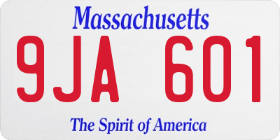 MA license plate 9JA601