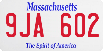 MA license plate 9JA602