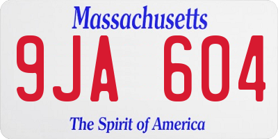 MA license plate 9JA604