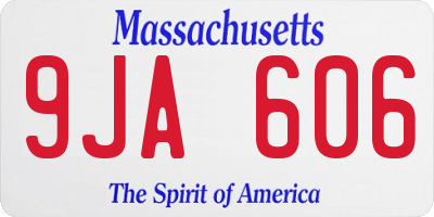MA license plate 9JA606