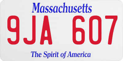 MA license plate 9JA607