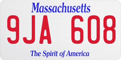 MA license plate 9JA608