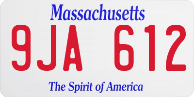 MA license plate 9JA612