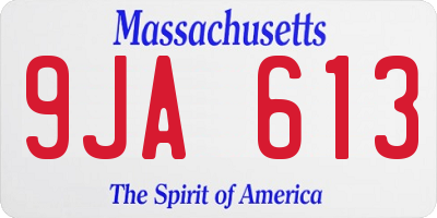 MA license plate 9JA613