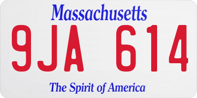 MA license plate 9JA614