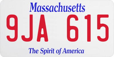 MA license plate 9JA615