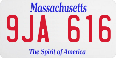 MA license plate 9JA616