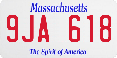 MA license plate 9JA618