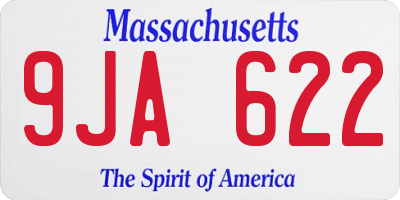 MA license plate 9JA622