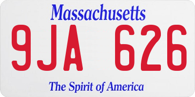 MA license plate 9JA626