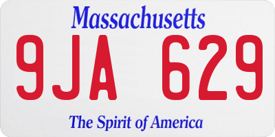 MA license plate 9JA629