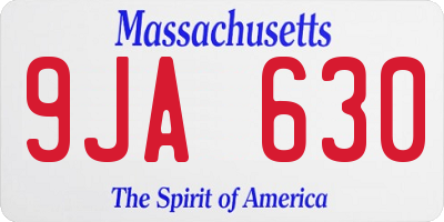 MA license plate 9JA630