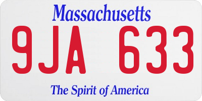 MA license plate 9JA633