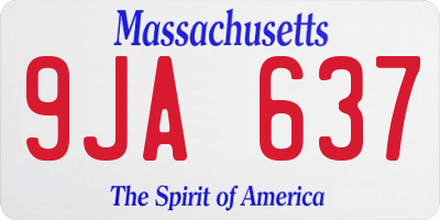 MA license plate 9JA637
