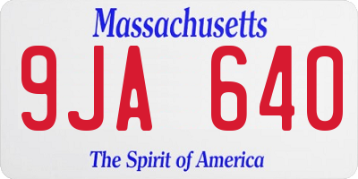 MA license plate 9JA640
