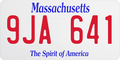 MA license plate 9JA641