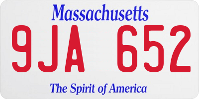 MA license plate 9JA652