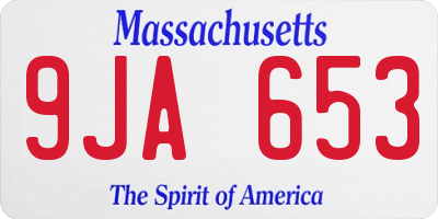 MA license plate 9JA653