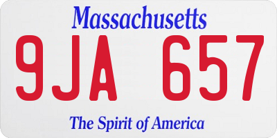 MA license plate 9JA657