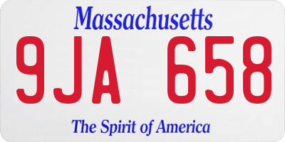 MA license plate 9JA658