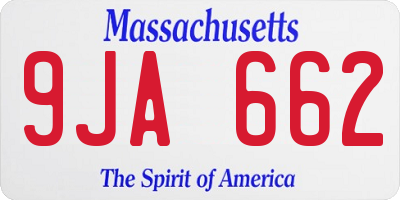 MA license plate 9JA662