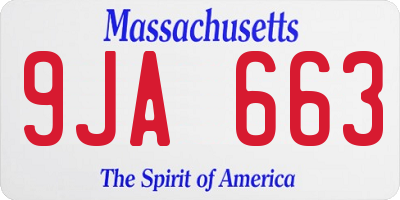 MA license plate 9JA663