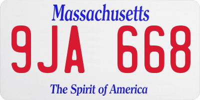 MA license plate 9JA668