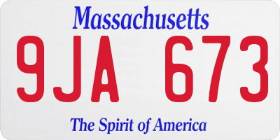 MA license plate 9JA673