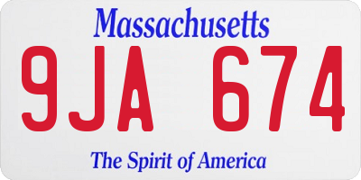 MA license plate 9JA674