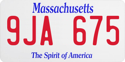 MA license plate 9JA675
