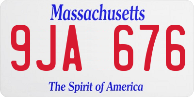 MA license plate 9JA676