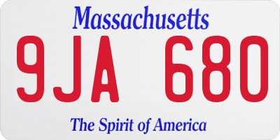 MA license plate 9JA680