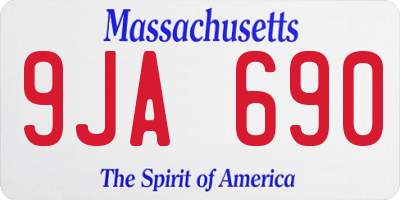 MA license plate 9JA690