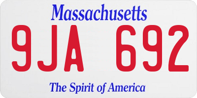 MA license plate 9JA692