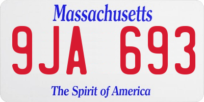 MA license plate 9JA693