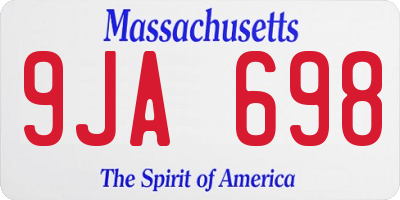 MA license plate 9JA698