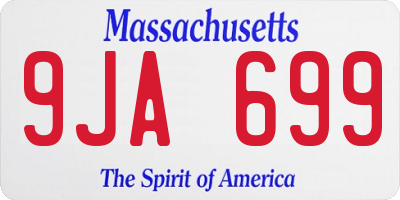MA license plate 9JA699