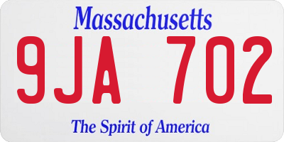 MA license plate 9JA702