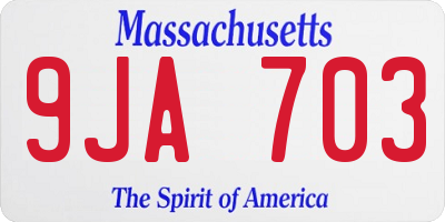 MA license plate 9JA703