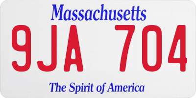 MA license plate 9JA704