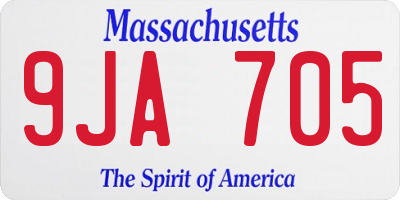 MA license plate 9JA705